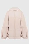 Womens beige bomber jacket with accent seams Blancha - 100% natural leather, 100% natural fur. Zipper with double runner. 3. Country of manufacture: Italy. Care: specialized cleaning - photo 6