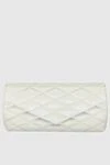 Saint Laurent Women's white quilted leather clutch bag - textured leather, metal logo. genuine leather. Fastener: magnetic button. Country of manufacture: Italy. Care: specialized cleaning - photo 1