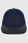 Cesare di Napoli Blue alligator cap for men - Textured leather. 100% alligator skin. Country of manufacture: Italy. Care: specialized cleaning - photo 1