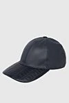 Cesare di Napoli Cap made of crocodile leather blue men's - Textured leather. 100% crocodile skin. Country of manufacture: Italy. Care: specialized cleaning - photo 3