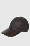 Cesare di Napoli Brown crocodile leather cap for men - Textured leather. 100% crocodile skin. Country of manufacture: Italy. Care: specialized cleaning - photo 3