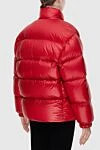 Red nylon down jacket for women Prada - logo. 100% nylon. Closure: zipper. two side pockets. Insulation: down. Country of manufacture: Italy. Care: specialized cleaning - photo 4