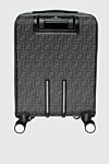 Leather suitcase gray men's Fendi - logo print. wheeled suitcase. 100% genuine leather. Handles: two handles, one retractable. outer pocket. Fastener: zipper. Country of manufacture: Italy. Care: specialized cleaning - photo 4