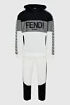 Fendi Sports suit for men made of cotton and polyester white - Brand inscription, stripes, combination of three colors. Hood. 55% polyester, 45% cotton. Closure: Drawstring, zipper. Four side pockets. Country of manufacture: Italy. Care: specialized cleaning - photo 1