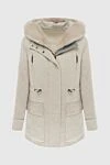 Fabio Gavazzi Beige cashmere and fur coat for women - fur hood. hood. cashmere, fur. zipper, drawstring. two side pockets with flaps and two with zippers. Country of manufacture: Italy. Care: specialized cleaning - photo 1