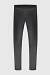 Women's black leather leggings with a low fit DROMe - 100% genuine leather. Fastener: Zipper. 2. Country of manufacture: Italy. Care: specialized cleaning - photo 6