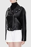 DROMe Women's black cropped leather jacket - 100% genuine leather. Fastener: Zipper. 4. Country of manufacture: Italy. Care: specialized cleaning - photo 3