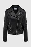 DROMe Women's black cropped leather jacket - 100% genuine leather. Fastener: Zipper. 2. Country of manufacture: Italy. Care: specialized cleaning - photo 1