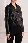 DROMe Women's black cropped leather jacket - 100% genuine leather. Fastener: Zipper. 2. Country of manufacture: Italy. Care: specialized cleaning - photo 3