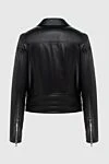 Women's black cropped leather jacket DROMe - 100% genuine leather. Fastener: Zipper. 2. Country of manufacture: Italy. Care: specialized cleaning - photo 6