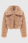 DROMe Cropped beige women's fur coat - 100% natural fur. Fastener: hooks. 2. Country of manufacture: Italy. Care: specialized cleaning - photo 1