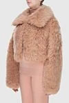 DROMe Cropped beige women's fur coat - 100% natural fur. Fastener: hooks. 2. Country of manufacture: Italy. Care: specialized cleaning - photo 3