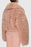 Cropped beige women's fur coat DROMe - 100% natural fur. Fastener: hooks. 2. Country of manufacture: Italy. Care: specialized cleaning - photo 4