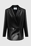 DROMe Women's black leather oversized jacket - 100% genuine leather. Fastener: Zipper. 2. Country of manufacture: Italy. Care: specialized cleaning - photo 1