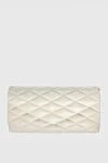 Women's white quilted leather bag with logo Saint Laurent - textured leather, metal logo. genuine leather. Fastener: magnetic button. Country of manufacture: Italy. Care: specialized cleaning - photo 4