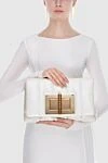 White women's cross-body bag with golden fittings Tom Ford - Golden plated. 100% polyamide. Country of manufacture: Italy. Care: specialized cleaning - photo 2