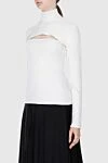 Tom Ford White jumper for women - cutouts on the neckline and back. 94% wool, 6% polyamide. Country of manufacture: Italy. Care: specialized cleaning - photo 3