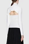 White jumper for women Tom Ford - cutouts on the neckline and back. 94% wool, 6% polyamide. Country of manufacture: Italy. Care: specialized cleaning - photo 4