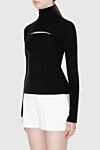 Tom Ford Black jumper for women - cutouts on the neckline and back. 94% wool, 6% polyamide. Country of manufacture: Italy. Care: specialized cleaning - photo 3