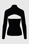 Tom Ford Black jumper for women - cutouts on the neckline and back. 94% wool, 6% polyamide. Country of manufacture: Italy. Care: specialized cleaning - photo 7