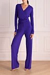 Purple jumpsuit for women with V-neck Tom Ford - 78% viscose, 14% polyamide, 8% elastane. Fastener: Zipper. Country of manufacture: Italy. Care: specialized cleaning - photo 2