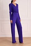 Tom Ford Purple jumpsuit for women with V-neck - 78% viscose, 14% polyamide, 8% elastane. Fastener: Zipper. Country of manufacture: Italy. Care: specialized cleaning - photo 3