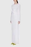 Tom Ford White maxi dress with long sleeves and a slit - 78% viscose 14% polyamide 8% elastane. Closure: Zipper. Country of manufacture: Italy. Care: specialized cleaning - photo 3