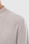 Zilli Cashmere tee for men in white - Textured pattern. 100% cashmere. Closure: Zipper. Country of manufacture: Italy. Care: specialized cleaning - photo 5