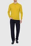 Wool long sleeve polo yellow for men Cesare di Napoli - Long sleeve. 100% wool. Closure: Buttons. Country of manufacture: Italy. Care: specialized cleaning - photo 2