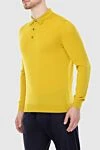 Cesare di Napoli Wool long sleeve polo yellow for men - Long sleeve. 100% wool. Closure: Buttons. Country of manufacture: Italy. Care: specialized cleaning - photo 3