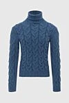 Gran Sasso Wool jumper blue for men - curly knit . 100% wool. Country of manufacture: Italy. Care: specialized cleaning - photo 1