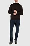 Woolen brown men's stand-up jumper Gran Sasso - 100% wool. Country of manufacture: Italy. Care: specialized cleaning - photo 2