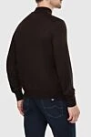 Woolen brown men's stand-up jumper Gran Sasso - 100% wool. Country of manufacture: Italy. Care: specialized cleaning - photo 4