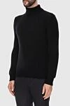 Gran Sasso Black woolen jumper for men - 100% wool. Country of manufacture: Italy. Care: specialized cleaning - photo 3