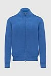 Gran Sasso Blue wool cardigan for men - 100% wool. Fastener: zipper. Country of manufacture: Italy. Care: specialized cleaning - photo 1