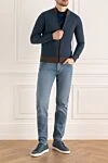 Кардиган шерстяной синий мужской Gran Sasso - 80% шерсть 10% вискоза, 10% кашемир. молния. Страна производитель: Италия. Уход: специализированная чистка - фото 2
