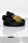 Black belt for women Dior - Golden plated. 100% genuine leather. Country of manufacture: Italy. Care: specialized cleaning - photo 2