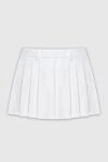 Miu Miu White cotton skirt for women - pleated. 100% cotton. elastic belt. Country of manufacture: Italy. Care: specialized cleaning - photo 1