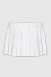 White cotton skirt for women Miu Miu - pleated. 100% cotton. elastic belt. Country of manufacture: Italy. Care: specialized cleaning - photo 6