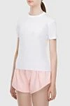 Prada White cotton T-shirt for women - 100% cotton. Country of manufacture: Italy. Care: specialized cleaning - photo 3