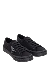 Prada Black canvas sneakers for men - logo. 100% canvas. lacing. Country of manufacture: Italy. Care: specialized cleaning - photo 3