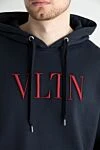 Valentino Men's cotton and polyamide hoodie blue - Pattern print. Hood. 94% cotton, 6% polyamide. Closure: Drawstring. Country of manufacture: Italy. Care: specialized cleaning - photo 5