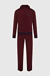 Stefano Ricci Men's sports suit made of cotton and elastane in burgundy. - Contrast trim. 95% cotton, 5% elastane. Closure: Drawstring, zipper. Four side pockets. Country of manufacture: Italy. Care: specialized cleaning - photo 1