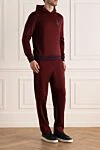 Stefano Ricci Men's sports suit made of cotton and elastane in burgundy. - Contrast trim. 95% cotton, 5% elastane. Closure: Drawstring, zipper. Four side pockets. Country of manufacture: Italy. Care: specialized cleaning - photo 3