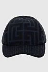 Balmain Black cotton cap for men - Balmain jacquard pattern. 84% cotton. 16% polyester (PL). Country of manufacture: Italy. Care: specialized cleaning - photo 1