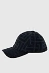 Balmain Black cotton cap for men - Balmain jacquard pattern. 84% cotton. 16% polyester (PL). Country of manufacture: Italy. Care: specialized cleaning - photo 3