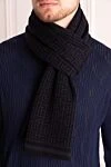 Black woolen scarf for men Balmain - 100% wool. Country of manufacture: Italy. Care: specialized cleaning - photo 2