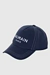 Balmain Кепка хлопковая синяя женская - вышитый логотип. Застежка клипса, Размер козырька: 18х7 cм. логотип. 100% хлопок. Страна производитель: Франция. Уход: специализированная чистка - фото 3