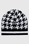 Balmain Black woolen hat for women - houndstooth jacquard pattern. 100% wool. Country of manufacture: Italy. Care: specialized cleaning - photo 3