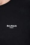 Balmain Чорна бавовняна футболка з лаконічним контрастним логотипом (уцінка) - Логотип. 100% бавовна. Країна виробник: Італія. Догляд: спеціалізоване чищення - фото 5